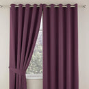 Plain Dyed Eyelet Curtains with linning (Purple) - myhomestore.com.pk