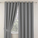 Plain Dyed Eyelet Curtains with linning (Grey) - myhomestore.com.pk