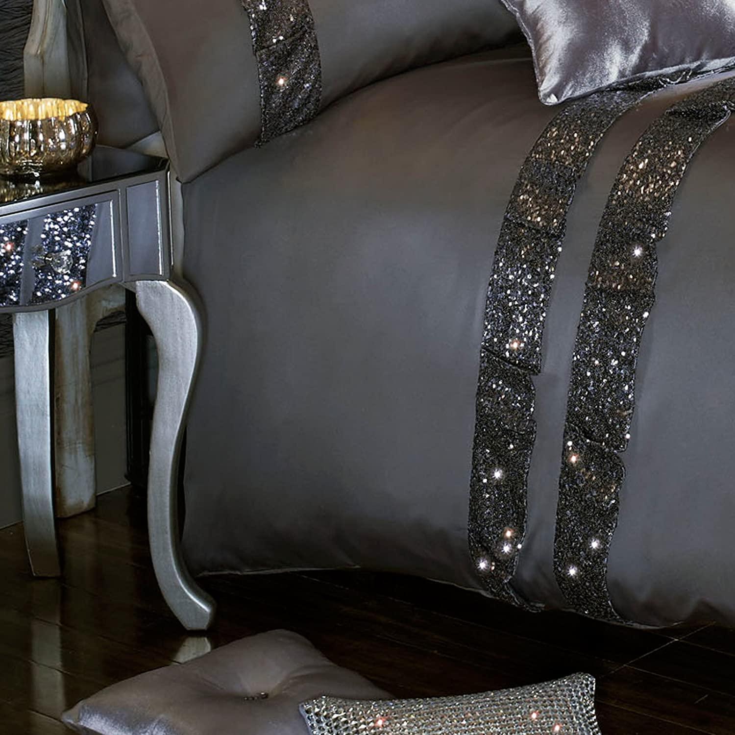 Luxury Sequence Bridal Bedding Duvet Grey Color - myhomestore.com.pk