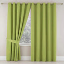 Plain Dyed Eyelet Curtains with linning (Green) - myhomestore.com.pk