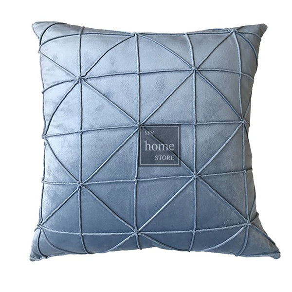 Sky Blue velvet Pleated Cushion Cover