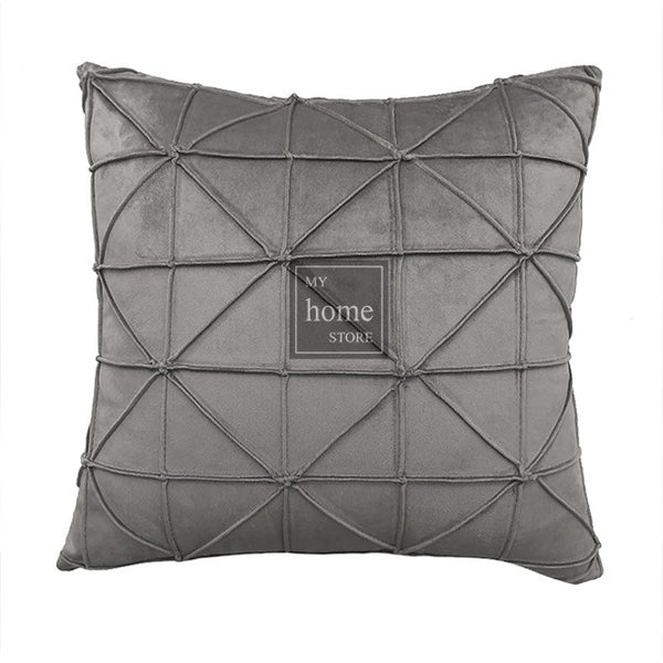 Grey velvet Pleated Cushion Cover