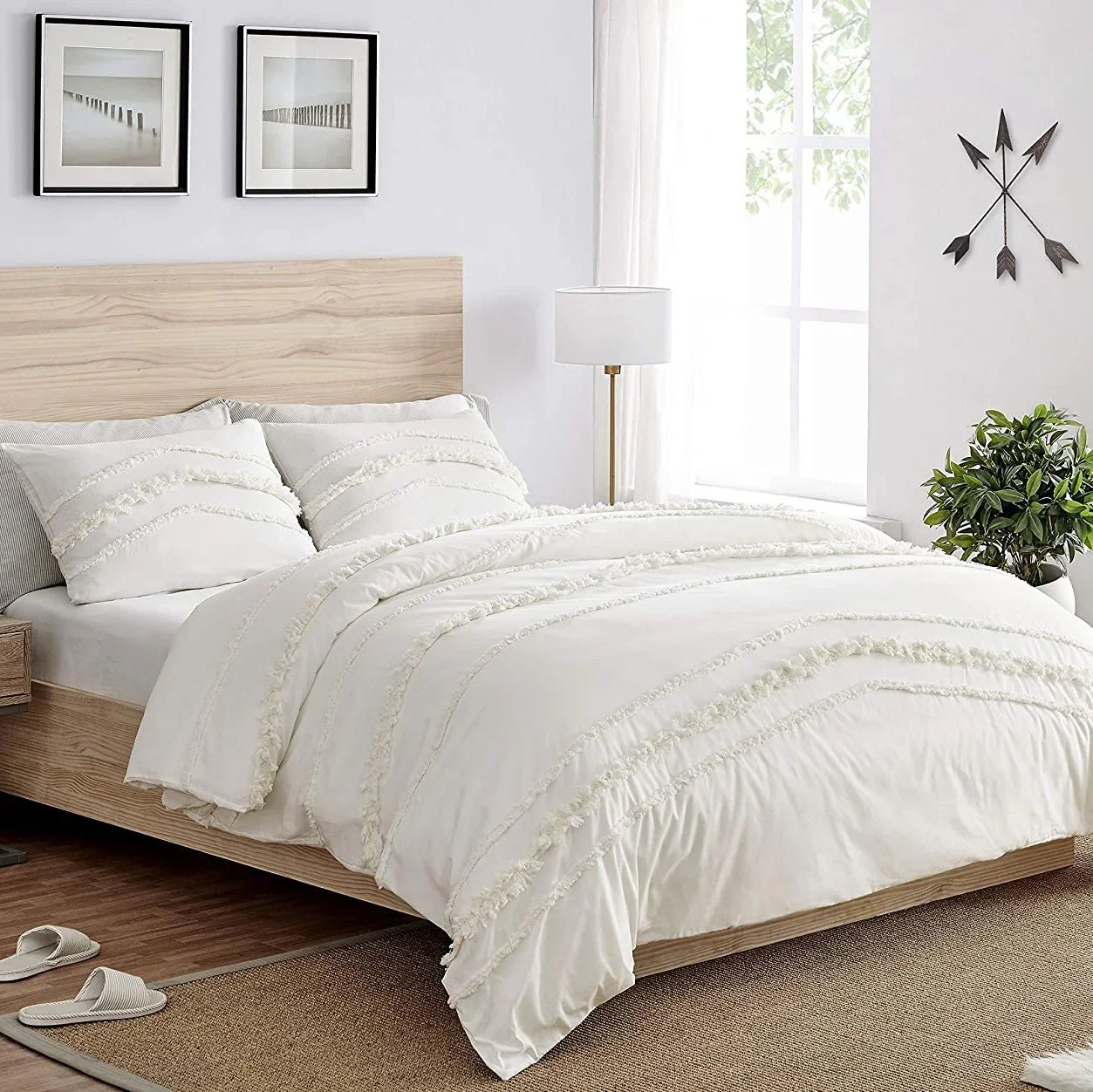 Ivory Tufted Duvet Cover Set - myhomestore.com.pk