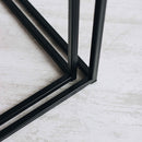 Set of 2 Smoked Side Table with Metal stand - myhomestore.com.pk