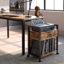 File Cabinet Industrial Printer Stand with Storage Home Office Cabinet 1 Drawer - myhomestore.com.pk