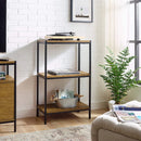 3 Tier Bookshelf Rustic Industrial Bookcase with Modern Open Shelves - myhomestore.com.pk