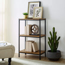 3 Tier Bookshelf Rustic Industrial Bookcase with Modern Open Shelves - myhomestore.com.pk