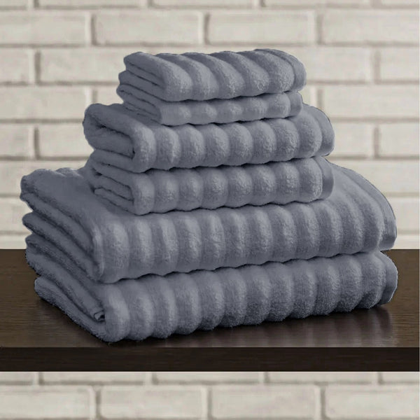 Cotton Ribbed Bath Towel Set