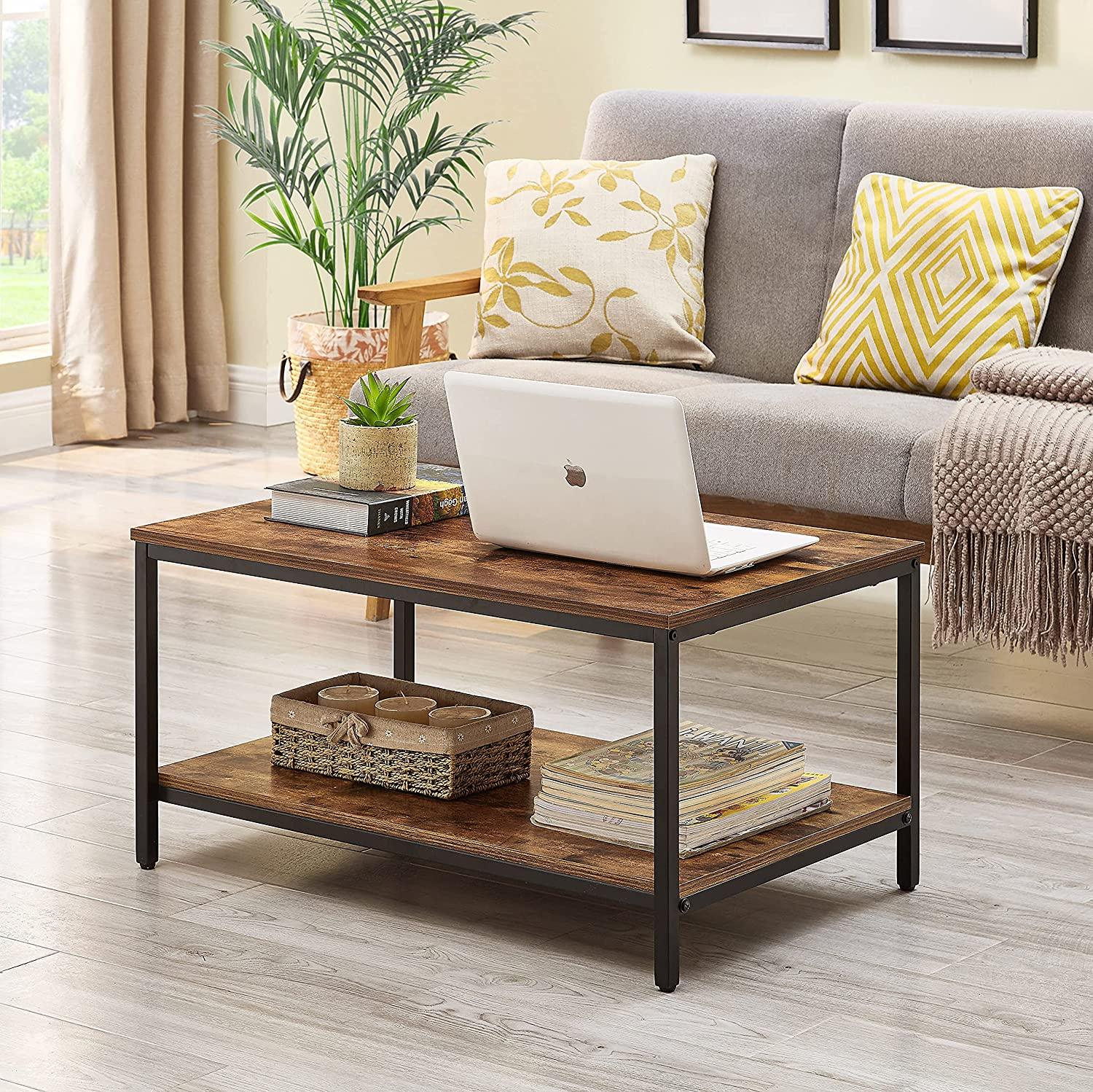 Coffee Table with Metallic Frame - myhomestore.com.pk