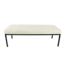 Off white Tufted Upholstered Bench - myhomestore.com.pk