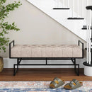 Contemporary Beige Upholstered Bench - myhomestore.com.pk