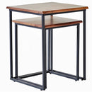 Brown and Black Live Edge Nesting End Table 2-Piece Set - myhomestore.com.pk