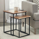 Brown and Black Live Edge Nesting End Table 2-Piece Set - myhomestore.com.pk