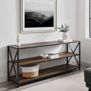 Middlebrook Designs Hattie 60-inch X-frame Bookshelf - Black Metal - myhomestore.com.pk