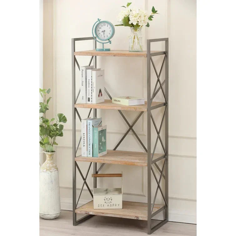 Carncoagh 54.3'' H x 24'' W Iron Etagere Bookcase - myhomestore.com.pk