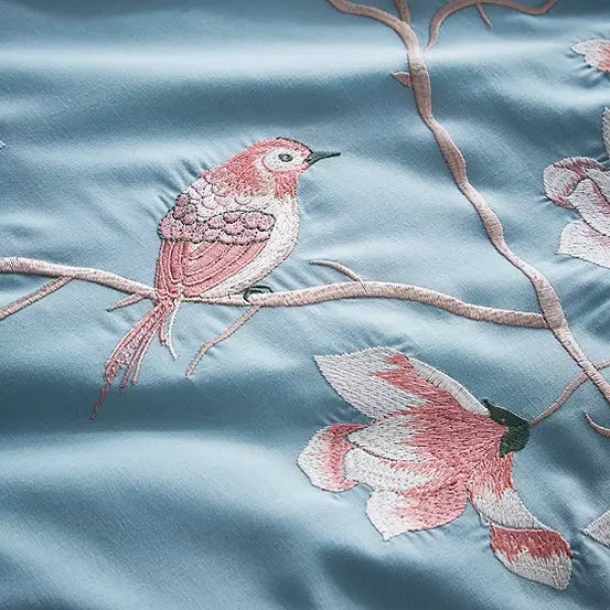 New Luxury Perry Gardian Embroidery Duvet Set
