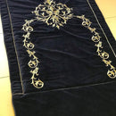 Embroidered Velvet Prayer Mat (Black) - myhomestore.com.pk