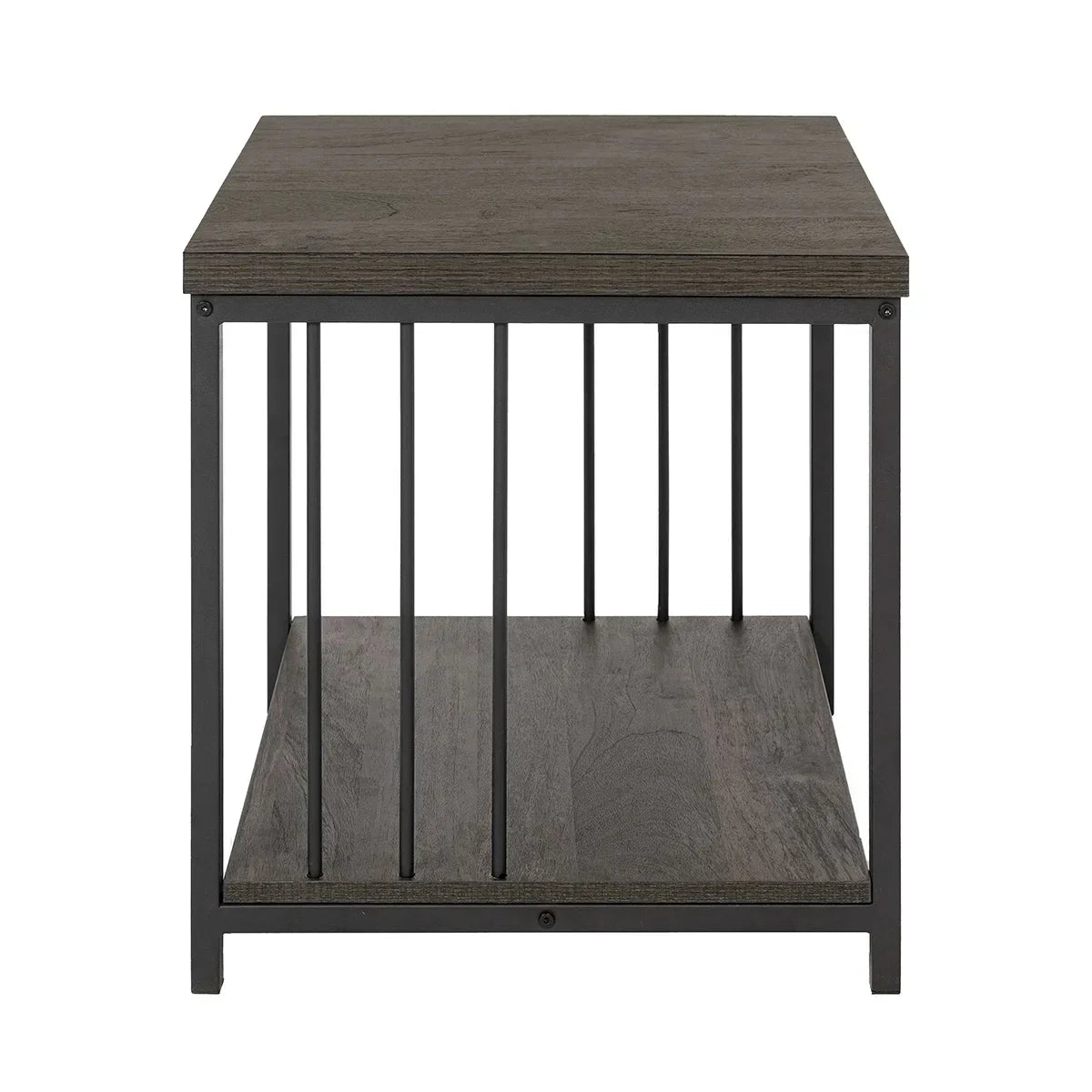 Furniture R Brown Metal Wood End Table - myhomestore.com.pk