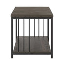 Furniture R Brown Metal Wood End Table - myhomestore.com.pk
