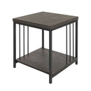 Furniture R Brown Metal Wood End Table - myhomestore.com.pk