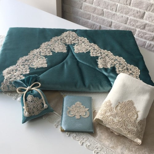 Prayer Mat Set ( Embroidered lace )