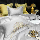 New Gleaming Embroidery with Grey Sateen Duvet Set - myhomestore.com.pk
