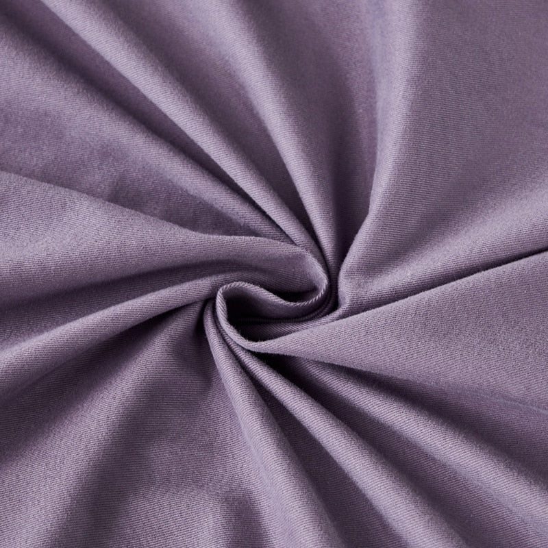 Purple Elegant Embroidered Cotton European Style Duvet Set