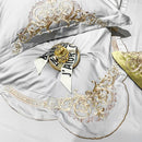 New Gleaming Embroidery with Grey Sateen Duvet Set - myhomestore.com.pk