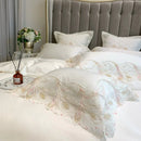 Luxury New Feather Lace Embroidery Duvet Set - myhomestore.com.pk
