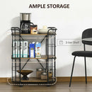 Rolling Kitchen Cart, Kitchen Storage Trolley with 3 Shelves - myhomestore.com.pk