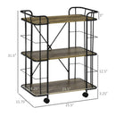 Rolling Kitchen Cart, Kitchen Storage Trolley with 3 Shelves - myhomestore.com.pk