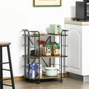 Rolling Kitchen Cart, Kitchen Storage Trolley with 3 Shelves - myhomestore.com.pk