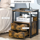 Industrial Side Table with 2 Storage Drawers for Living Room - myhomestore.com.pk