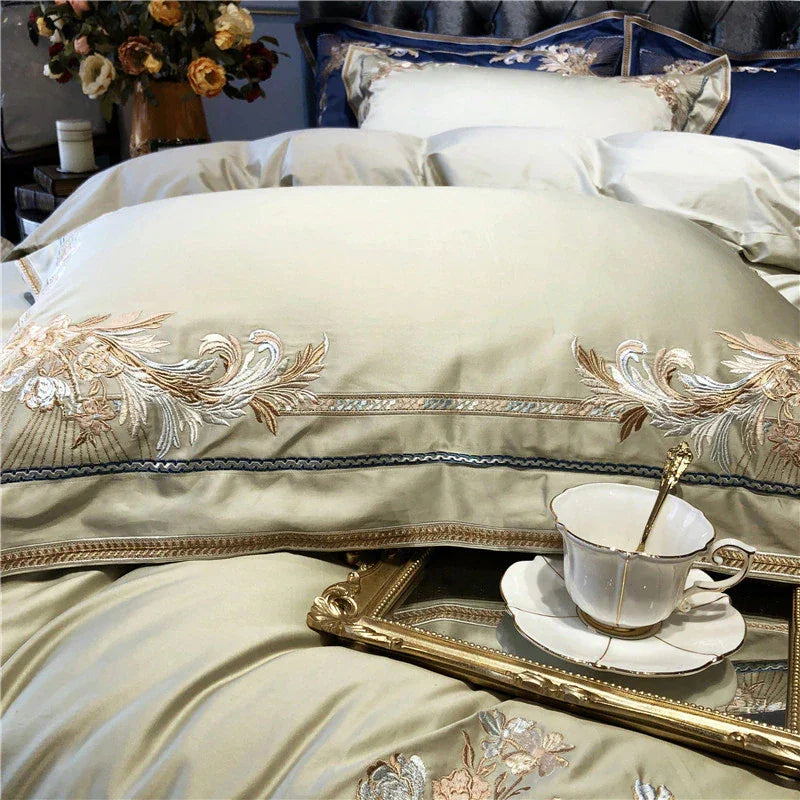 Royal Pistachio Exquisite Embroidery Duvet Set - myhomestore.com.pk