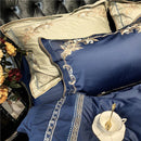 Royal Blue Exquisite Embroidery Duvet Set - myhomestore.com.pk