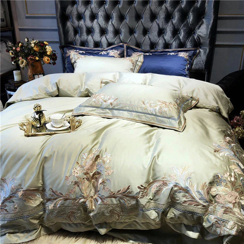 Royal Pistachio Exquisite Embroidery Duvet Set - myhomestore.com.pk
