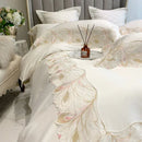 Luxury New Feather Lace Embroidery Duvet Set - myhomestore.com.pk