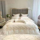 Luxury New Feather Lace Embroidery Duvet Set - myhomestore.com.pk