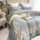Luxury New Feather Lace Embroidery Duvet Set - myhomestore.com.pk