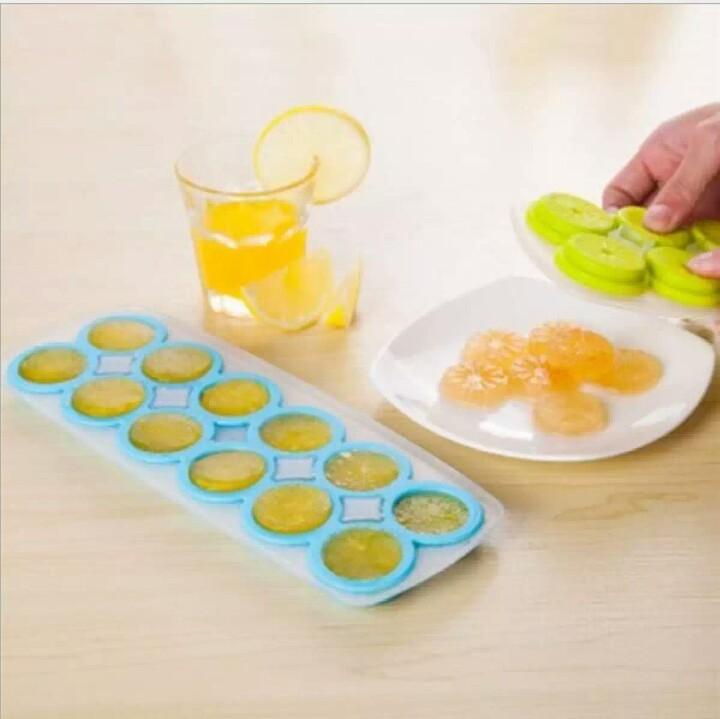 Silicon Ice Cube Creative Lemon Shape Ice Mold Candy 12 Grides Ice Cube Tray Thick And Soft Bottom