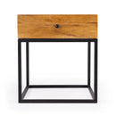 Industrial Iron And Wood Nightstand Side table - myhomestore.com.pk