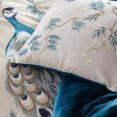 New Luxury Peacock Embroidery Duvet Set - myhomestore.com.pk