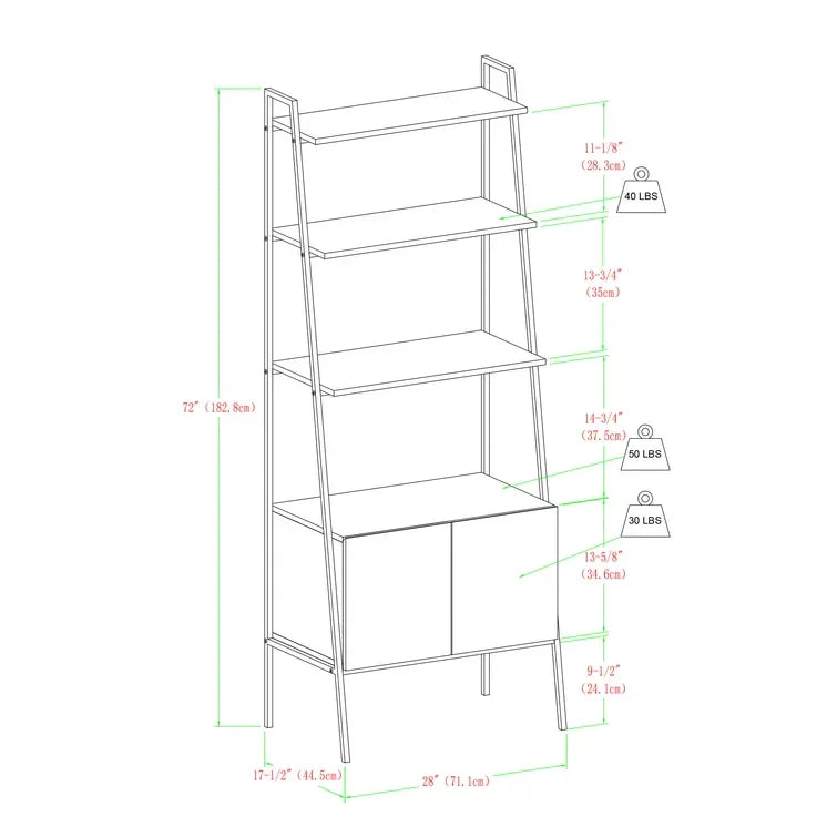 72'' H x 24'' W Ladder Bookcase - myhomestore.com.pk