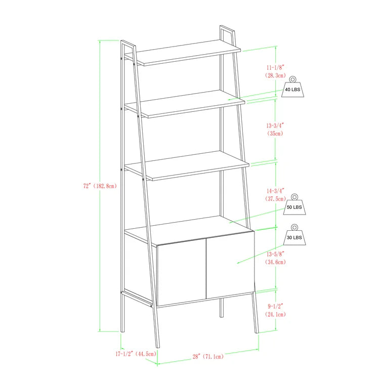 72'' H x 24'' W Ladder Bookcase