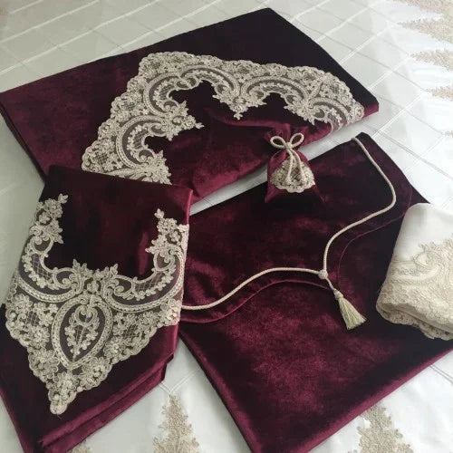 Prayer Mat Set ( Embroidered lace ) - myhomestore.com.pk