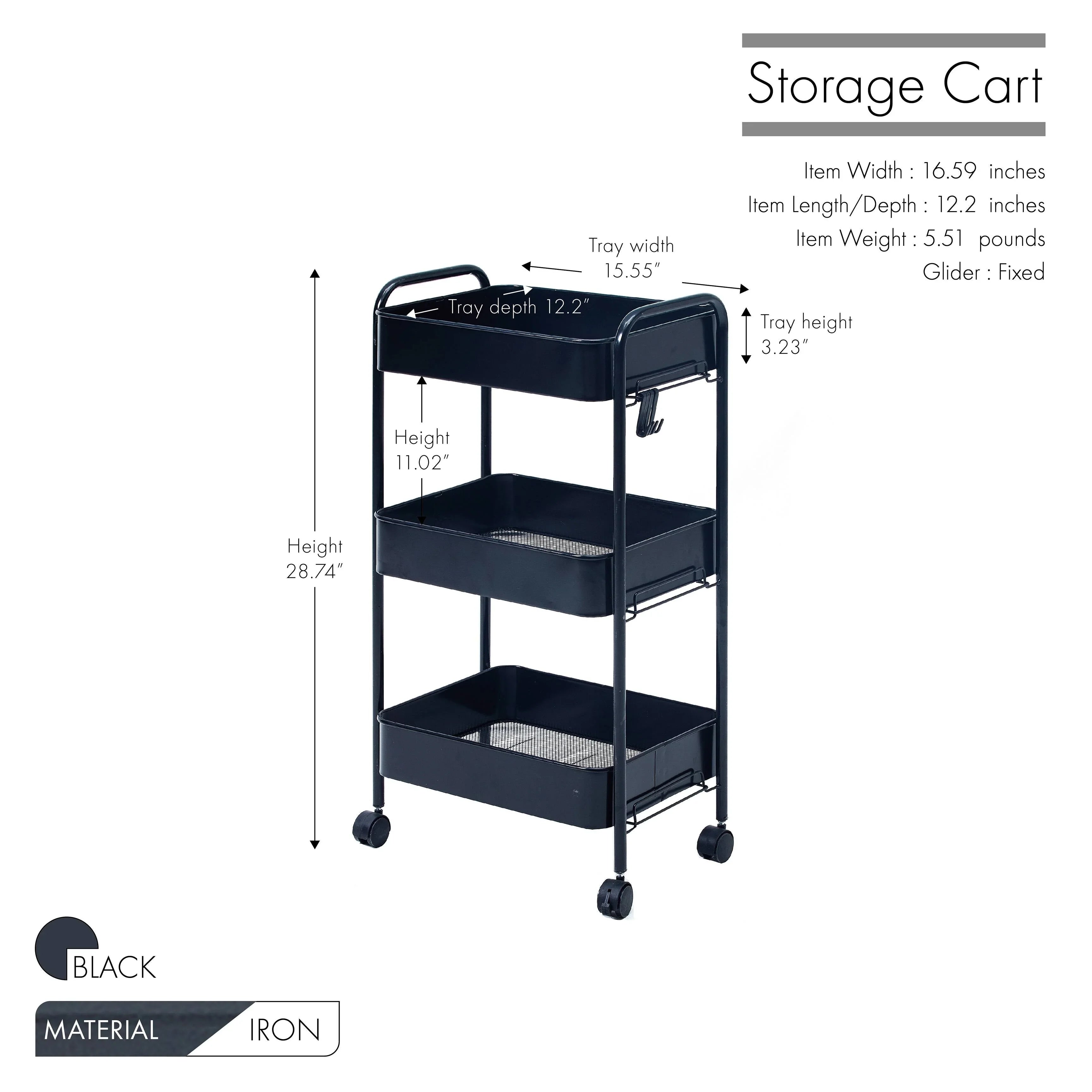 Home Organization And Storage Trolley Cart With Wheels - myhomestore.com.pk