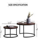 Quatropi Round Nesting Coffee Table 2-Piece - Black Metal Base - myhomestore.com.pk
