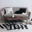 Set of 2 Smoked Side Table with Metal stand - myhomestore.com.pk