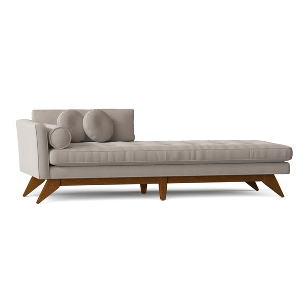 Tufted Left-Arm Chaise Square Arms Chaise Lounge