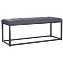 Navy Upholstered Bench with Iron Base for Strength & Style - myhomestore.com.pk